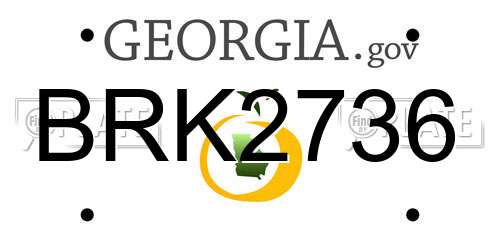 BRK2736 Georgia License Plate