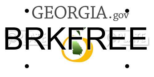 BRKFREE Georgia License Plate