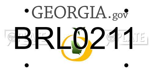 BRL0211 Georgia License Plate