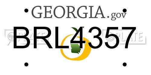 BRL4357 Georgia License Plate
