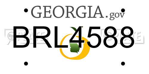 BRL4588 Georgia License Plate