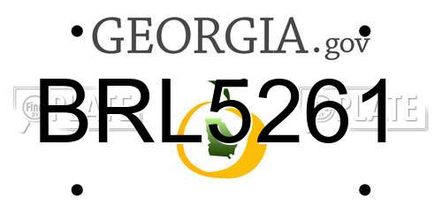 BRL5261 Georgia License Plate