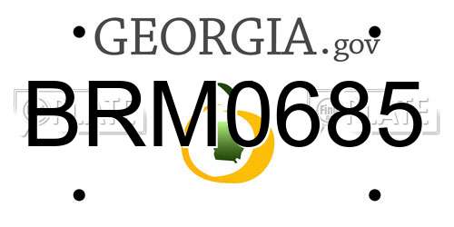 BRM0685 Georgia License Plate