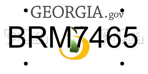 BRM7465 Georgia License Plate