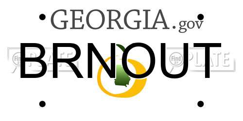 BRNOUT Georgia License Plate
