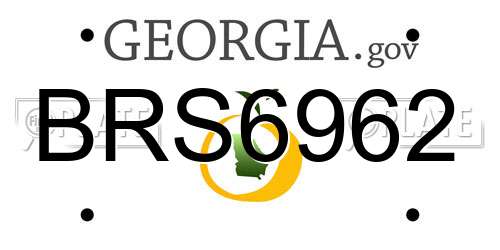 BRS6962 Georgia License Plate