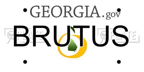 BRUTUS Georgia License Plate