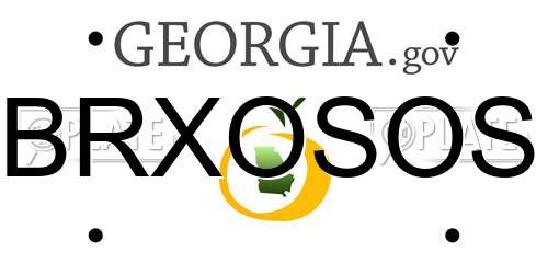 BRXOSOS Georgia License Plate