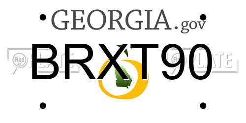 BRXT90 Georgia License Plate
