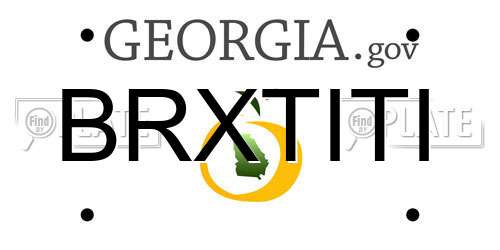 BRXTITI Georgia License Plate