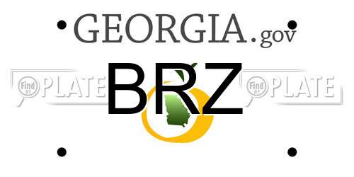 BRZ Georgia License Plate