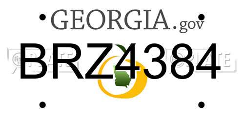BRZ4384 Georgia License Plate