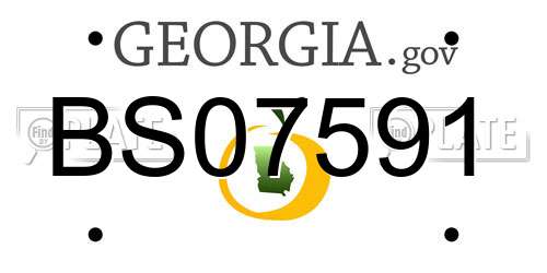 BS07591 Georgia License Plate