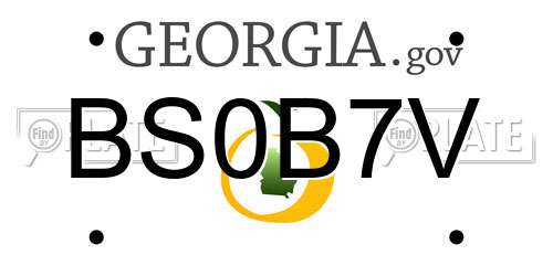 BS0B7V Georgia License Plate