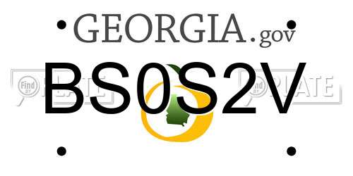 BS0S2V Georgia License Plate