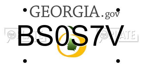 BS0S7V Georgia License Plate