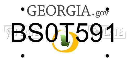 BS0T591 Georgia License Plate