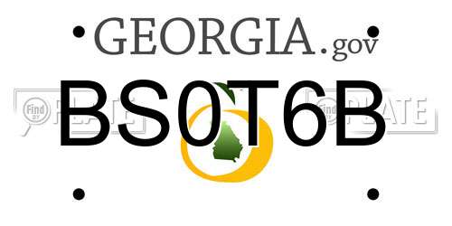 BS0T6B Georgia License Plate