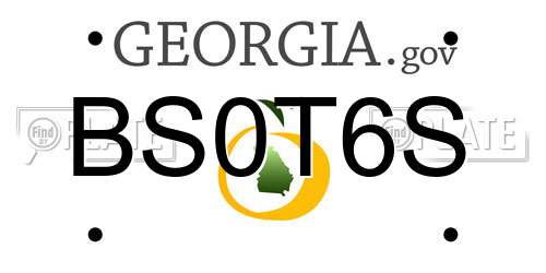BS0T6S Georgia License Plate