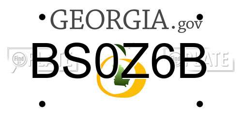 BS0Z6B Georgia License Plate