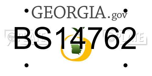 BS14762 Georgia License Plate