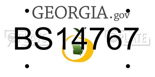 BS14767 Georgia License Plate
