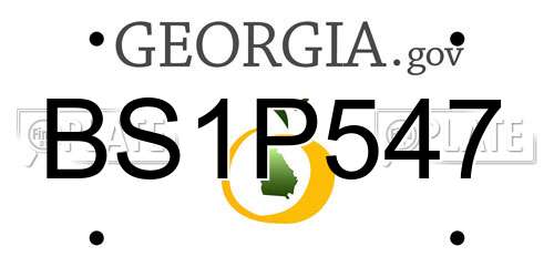 BS1P547 Georgia License Plate