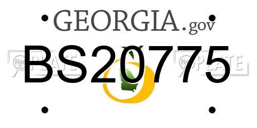 BS20775 Georgia License Plate