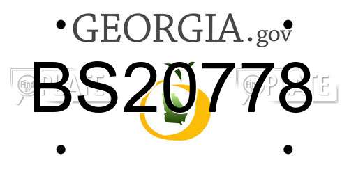 BS20778 Georgia License Plate