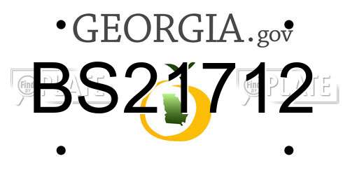 BS21712 Georgia License Plate