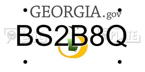 BS2B8Q Georgia License Plate