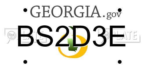 BS2D3E Georgia License Plate