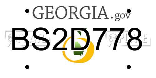 BS2D778 Georgia License Plate