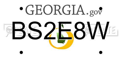 BS2E8W Georgia License Plate