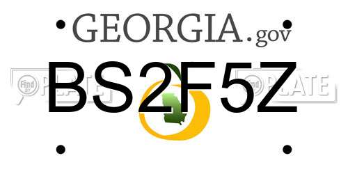 BS2F5Z Georgia License Plate