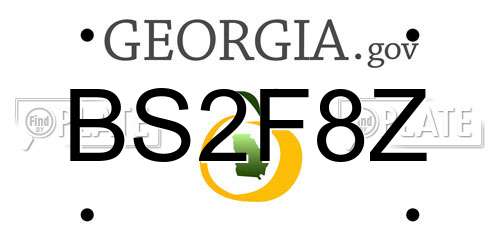 BS2F8Z Georgia License Plate