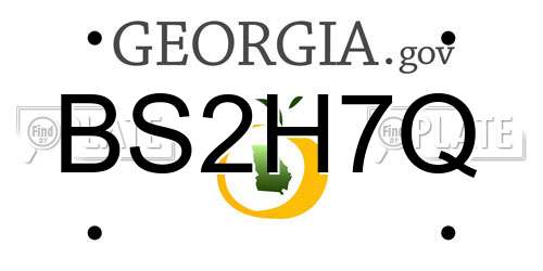 BS2H7Q Georgia License Plate