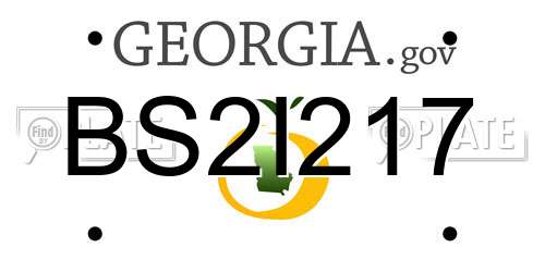 BS2I217 Georgia License Plate