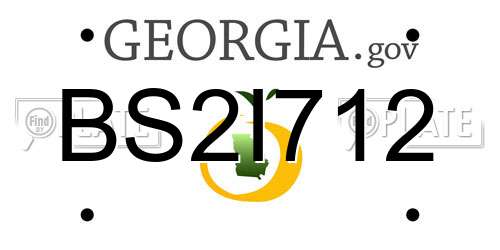 BS2I712 Georgia License Plate