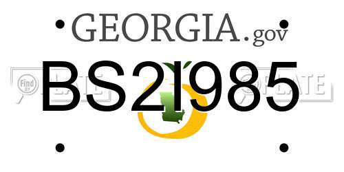 BS2I985 Georgia License Plate
