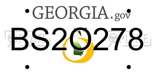 BS2O278 Georgia License Plate