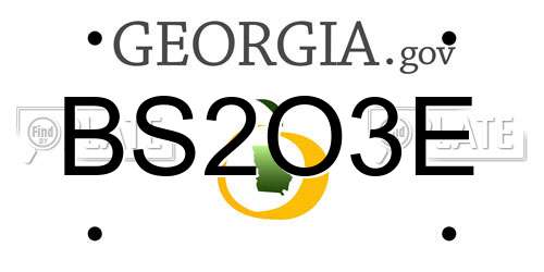 BS2O3E Georgia License Plate