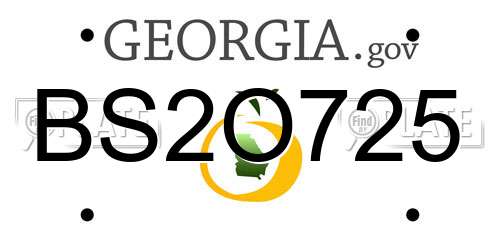 BS2O725 Georgia License Plate
