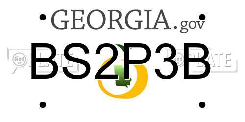 BS2P3B Georgia License Plate