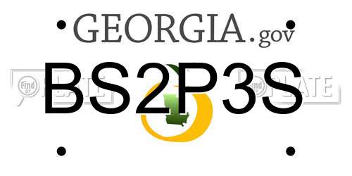 BS2P3S Georgia License Plate