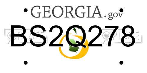BS2Q278 Georgia License Plate
