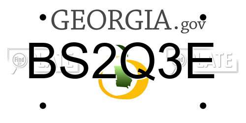 BS2Q3E Georgia License Plate