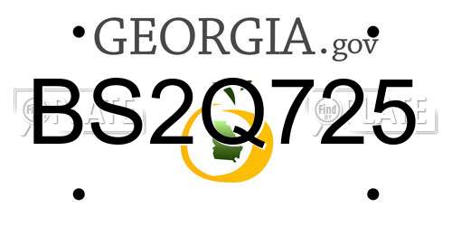 BS2Q725 Georgia License Plate