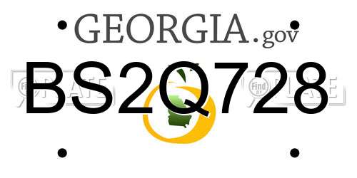 BS2Q728 Georgia License Plate