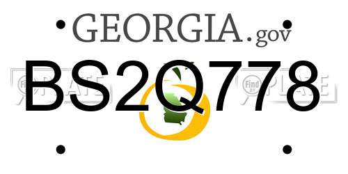BS2Q778 Georgia License Plate